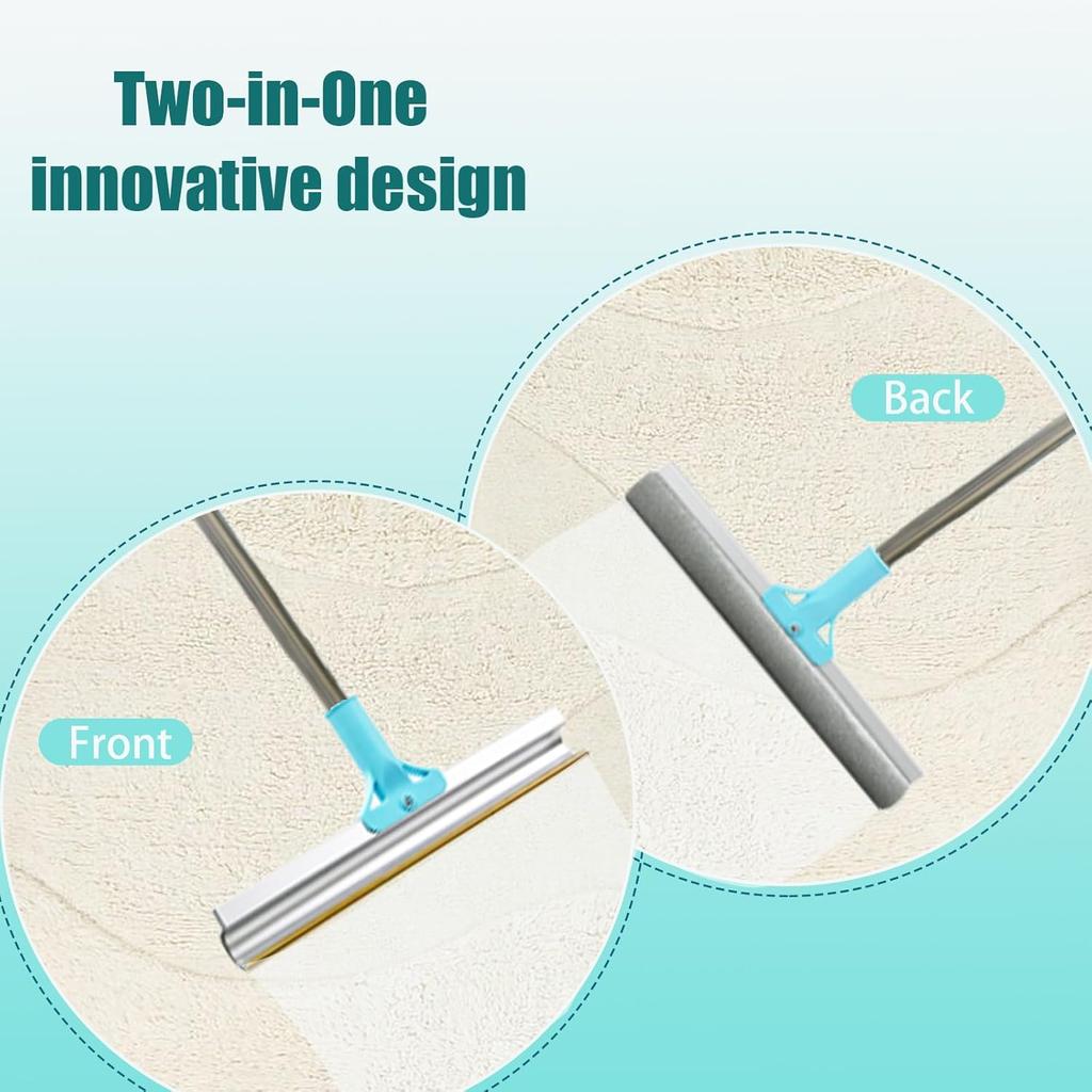 Pet Hair Carpet Rake, Carpet Hair Removal Tool 2 Piece Set, 2 in 1 Retractable Long-Handled Carpet Brush for Pet Hair for Carpets, Mats, Sofas