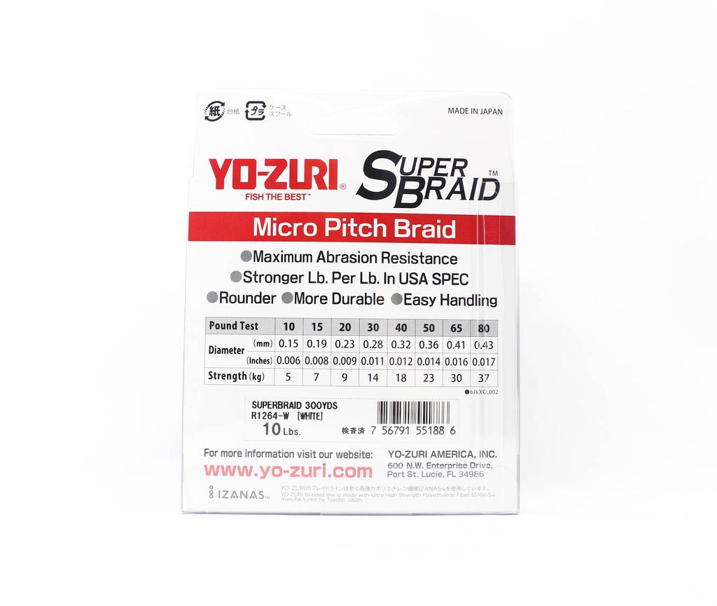 Yo Zuri Duel P.E Line Super Braid 300YDS 10Lbs 0.15mm White R1264-W 1886