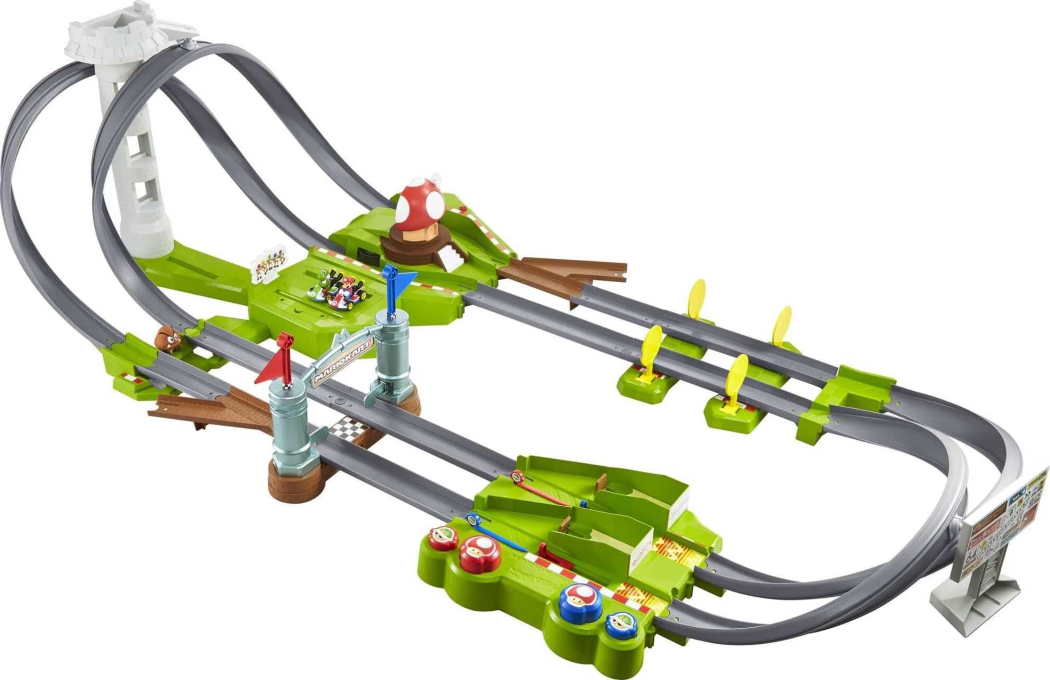 

Набор для гонок Mario Kart Circuit от Hot Wheels для детей от 5 лет [Включает 1 машинку Марио и 1 машинку Йоши] GCP27