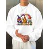 Men's Hip-Hop Cartoon Print Round Neck Sweatshirt, Soft Comfortable For Home Outings And Parties, Plus Size.