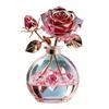 Acrylic Rose Ornament, 2D Flat Flower Decoration with Base, Table Centerpiece Rose Ornament, Romantic Desktop Decor for Home Shelf Cabinet
