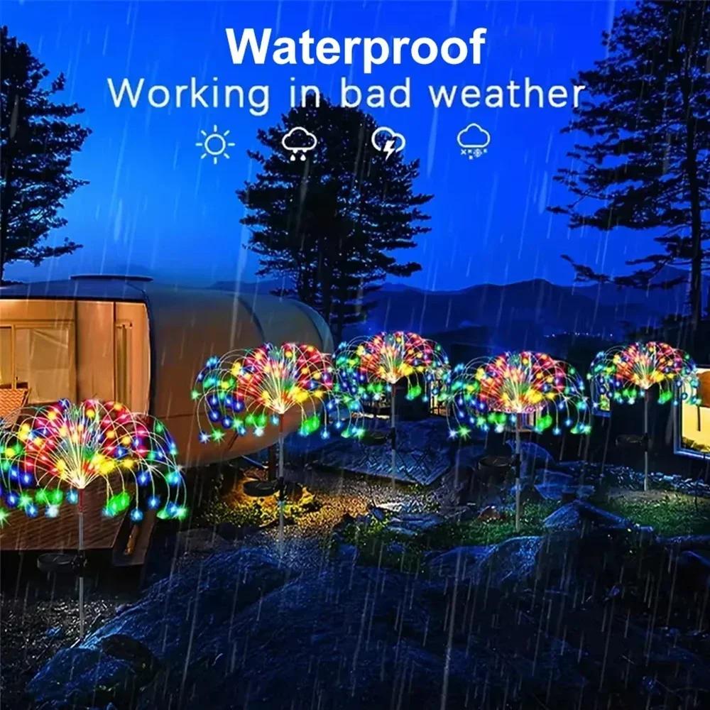 1PC Solar LED Firework Lantern Outdoor Patio Garden Wedding Decorative Lights Decorative Lanterns Landscape Lawn Festival Lamp