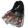 Four Season silk wool scarf women hijab pashmina shawls wrap Bandana Blanket Floral Pashmina Embroidery Scarves Foulard Fashion