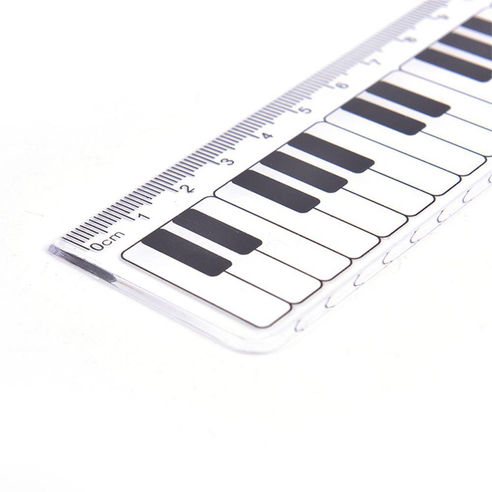 Scale Ruler Plastic Stationery Piano Rule Black White Musical Notes Straight Rulers Measuring Ruler