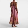 Rochie Maxi cu Bretele Legate la Umeri pentru Femei, Imprimeu Floral, Talie Empire, Rochie de Soare pentru Vacanță de Vară pe Plajă