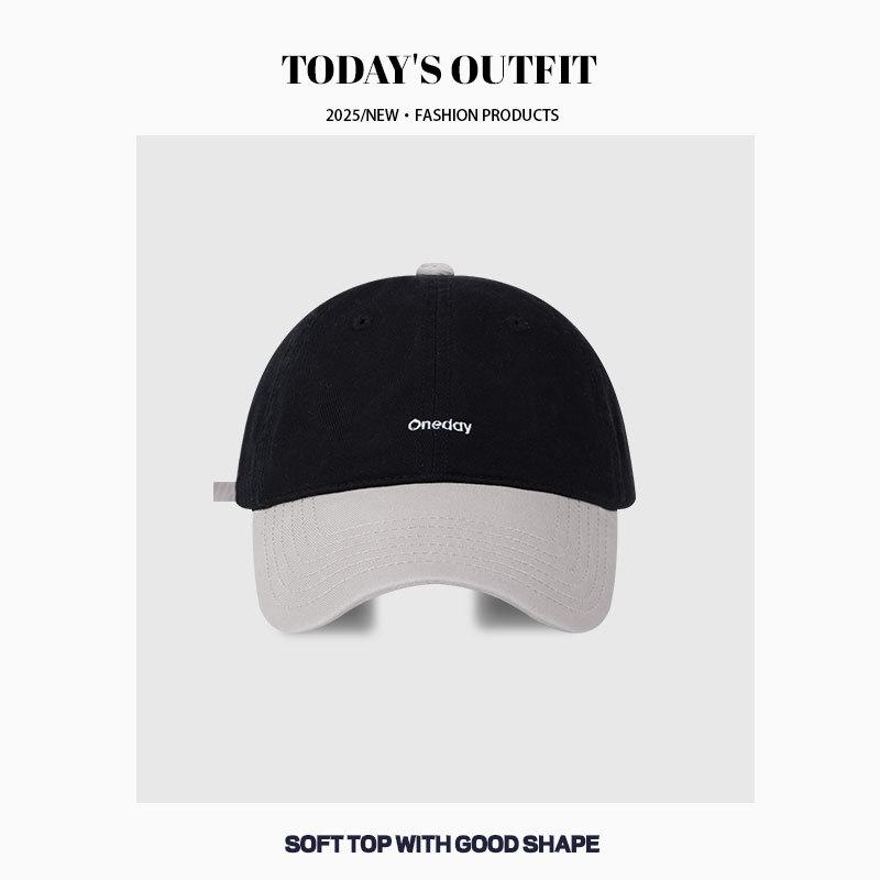 

Женская весенне-летняя бейсболка с вышивкой букв в корейском стиле, мягкий верх, бейсболка с изогнутым козырьком и вставками, мужская повседневная солнцезащитная шляпа, тренд