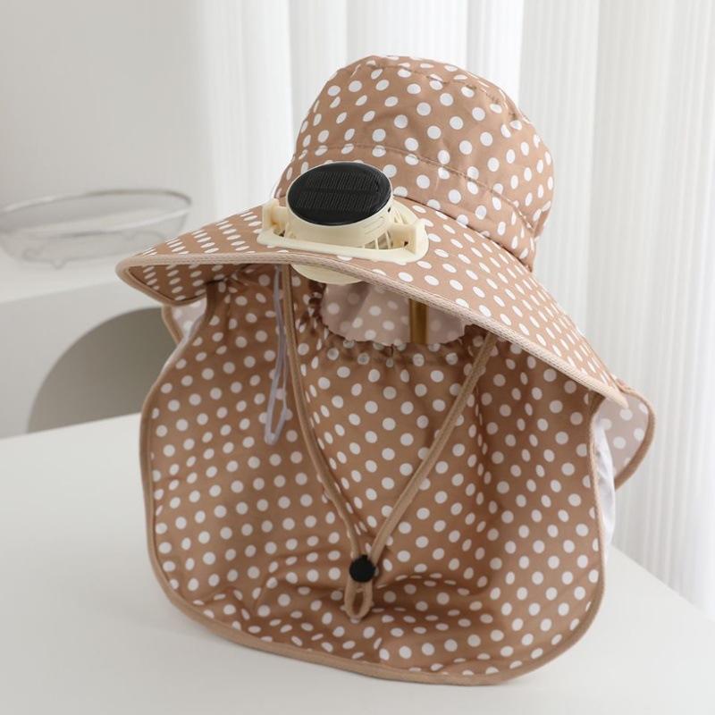 Sun hat Summer tea picking Solar charging fan Sun protection hat Women's face protection UV protection Sun hat Children