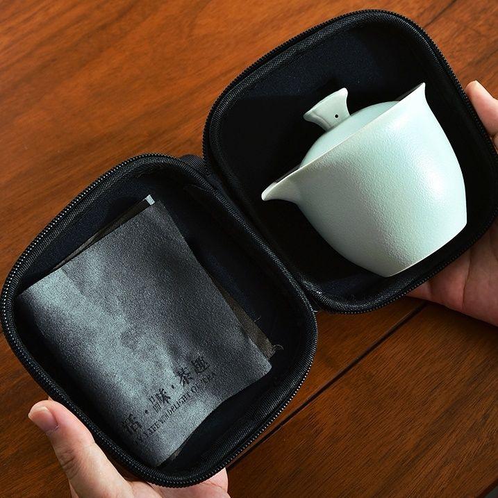Simple Ceramic Portable Travel Tea Set, Outdoor Kung Fu Teapot, Portable Teaware, 2026 New Style Tea Set