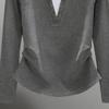 Autumn V-neck Long Sleeved T-shirt for Women High End Fashionable Design with A Cinched Waist and Slimming Top