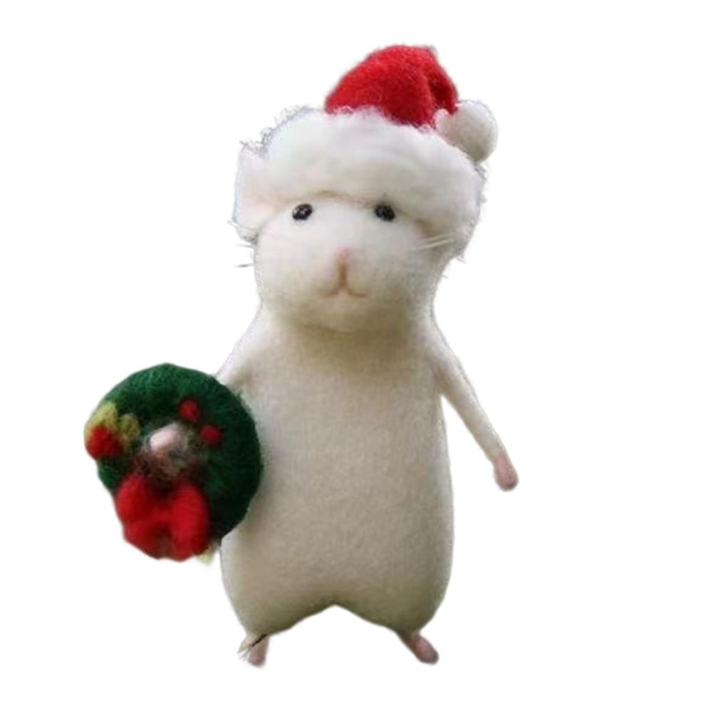 Halloween Pumpkins Mouse Toy Wool Felt Handmade DIY Needle Felting Car Decoration WWO66