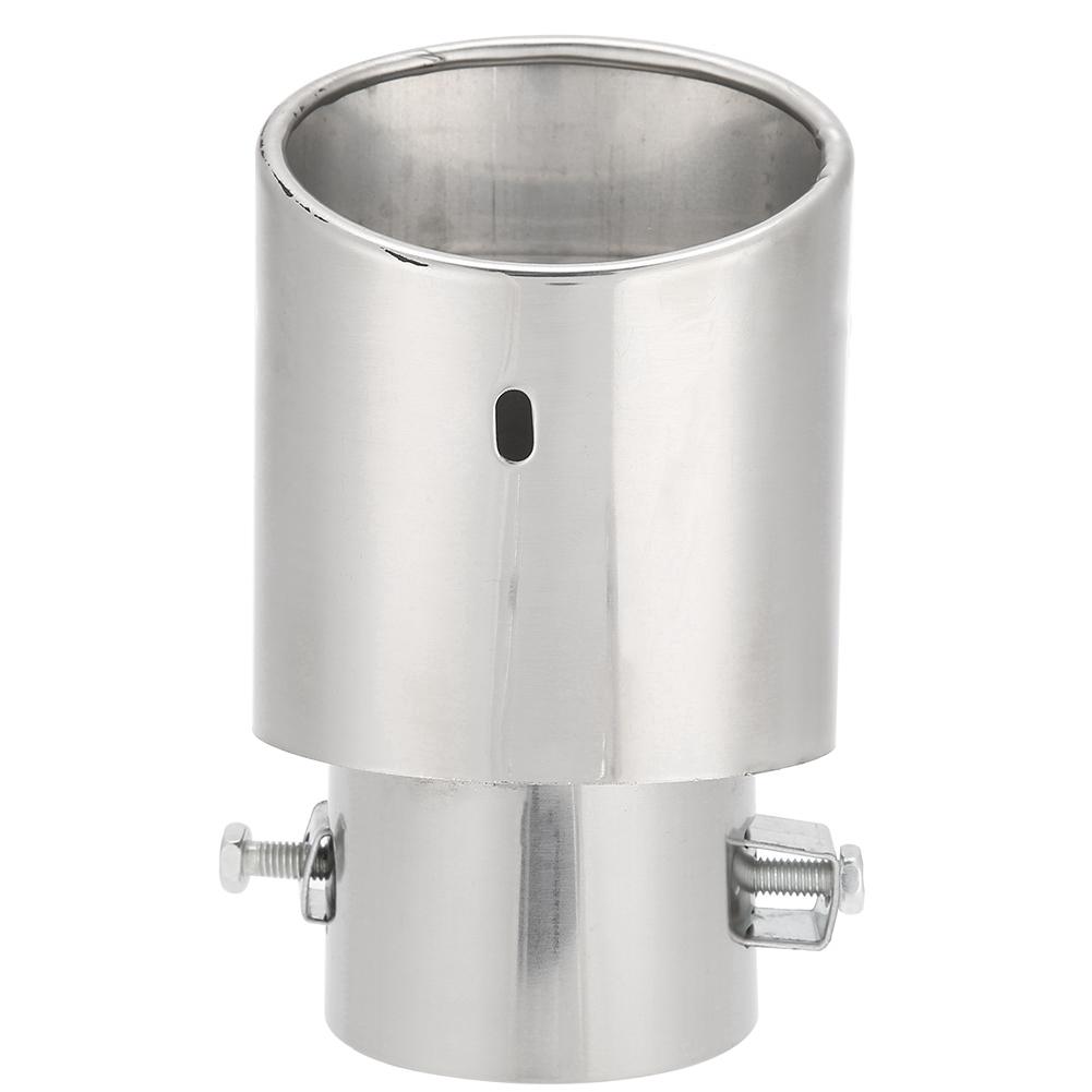 Blank Sølv Rustfritt Stål Universalt Bil Rett Eksosrør Bakre Lyddemper Tips Hale Hals