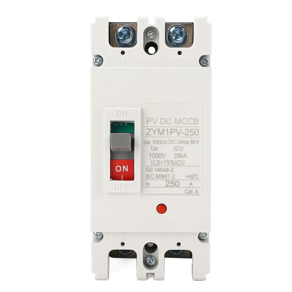 2P Miniature Circuit Breaker Molded Case Circuit Protection Switch DC 1000V 250A 20KA Breaking