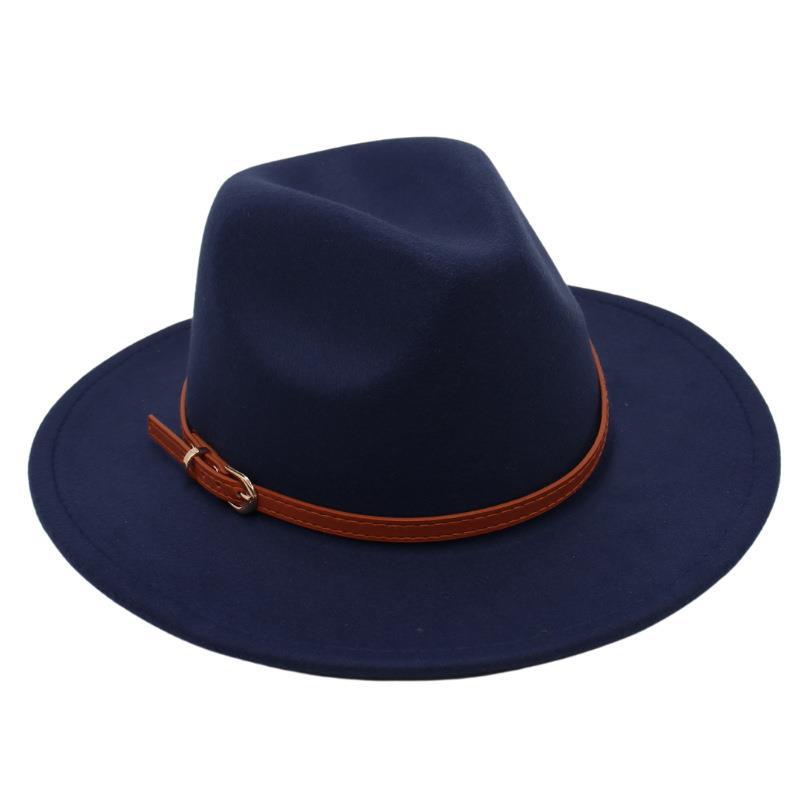Gürtelschnalle Nostalgisches Zylinder-Modell Jazzhut Männer und Frauen Temperament Filzhut Eleganter Wollhut