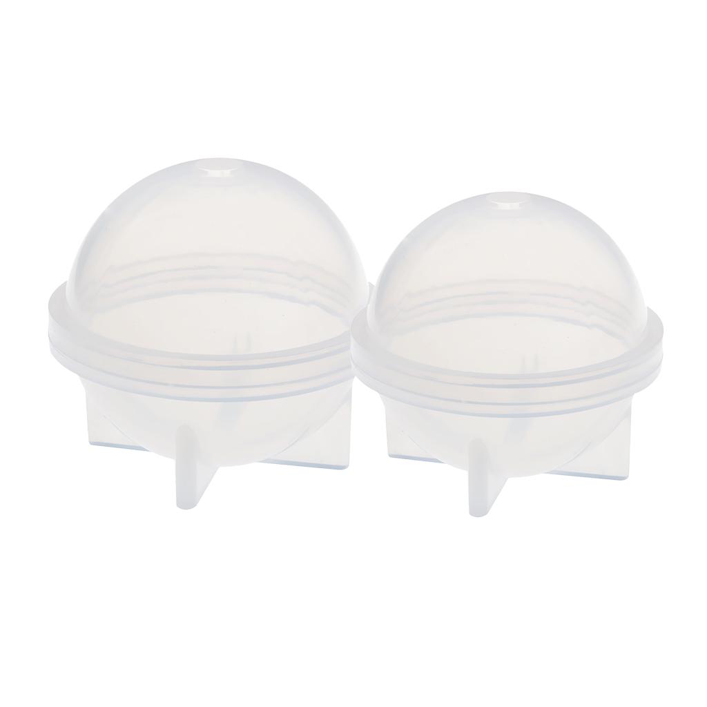 2 stykker kulekuleform silikonform for harpiksstøping 50 mm 60 mm