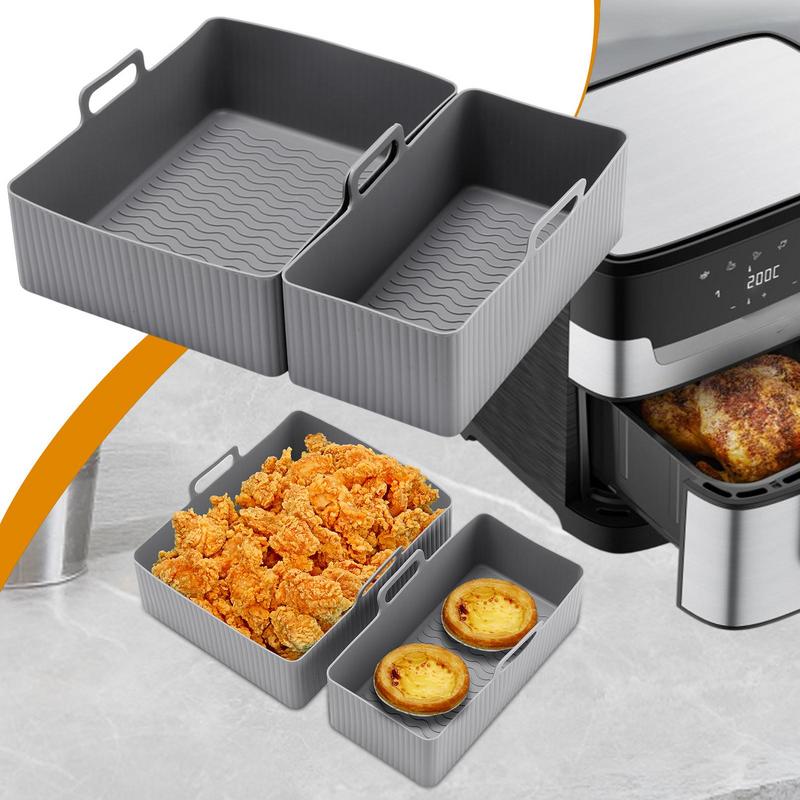 Air Fryer Silicone Tray Baking Basket Pizza Fried Chicken Airfryer Silicone Basket Reusable Airfryer Pan Liner Accessories