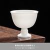Boutique Porous White Jade Clay Teacup Hand Pulled Body Host Cup Dehua Sheep Fat White Porcelain Tea Bowl Master Cup Drinkware