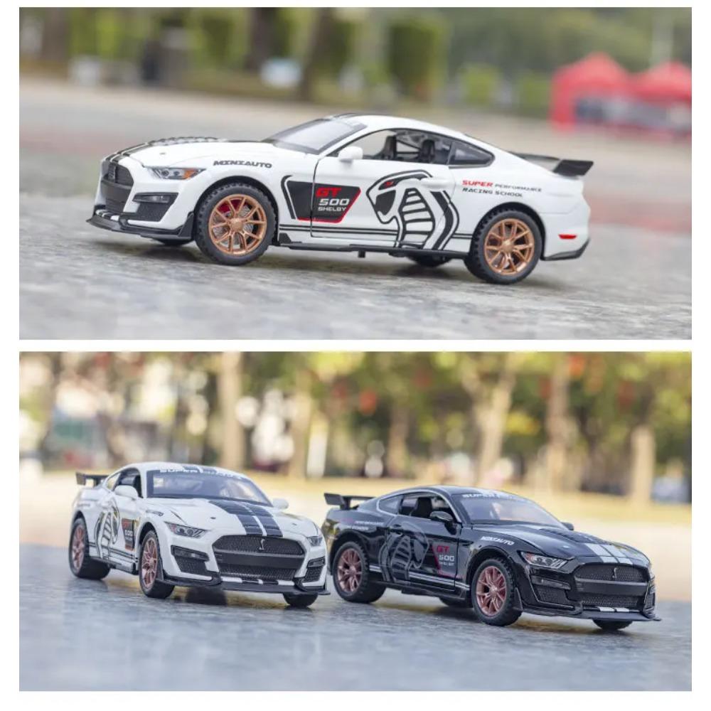 Miniatures 1/32 Ford Mustang Viper GT500 Sports Car Alloy Diecast Model Pull Back Baby Toy Trendy Ornament Boys Birthday Present
