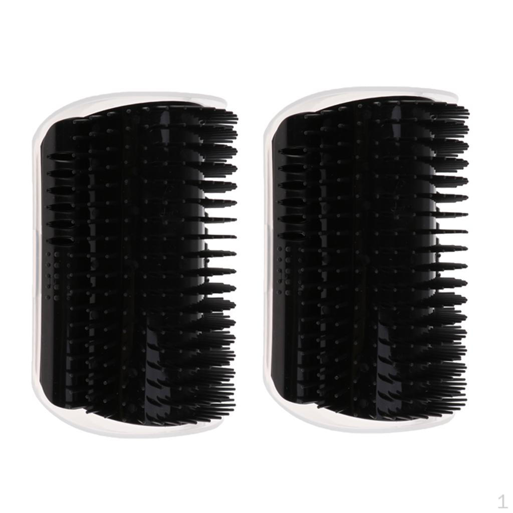 2 Pcs Pet dog Plastic Cleaning Brush Self Massage Groomer Corner Mounted Grooming Comb Hair Removal