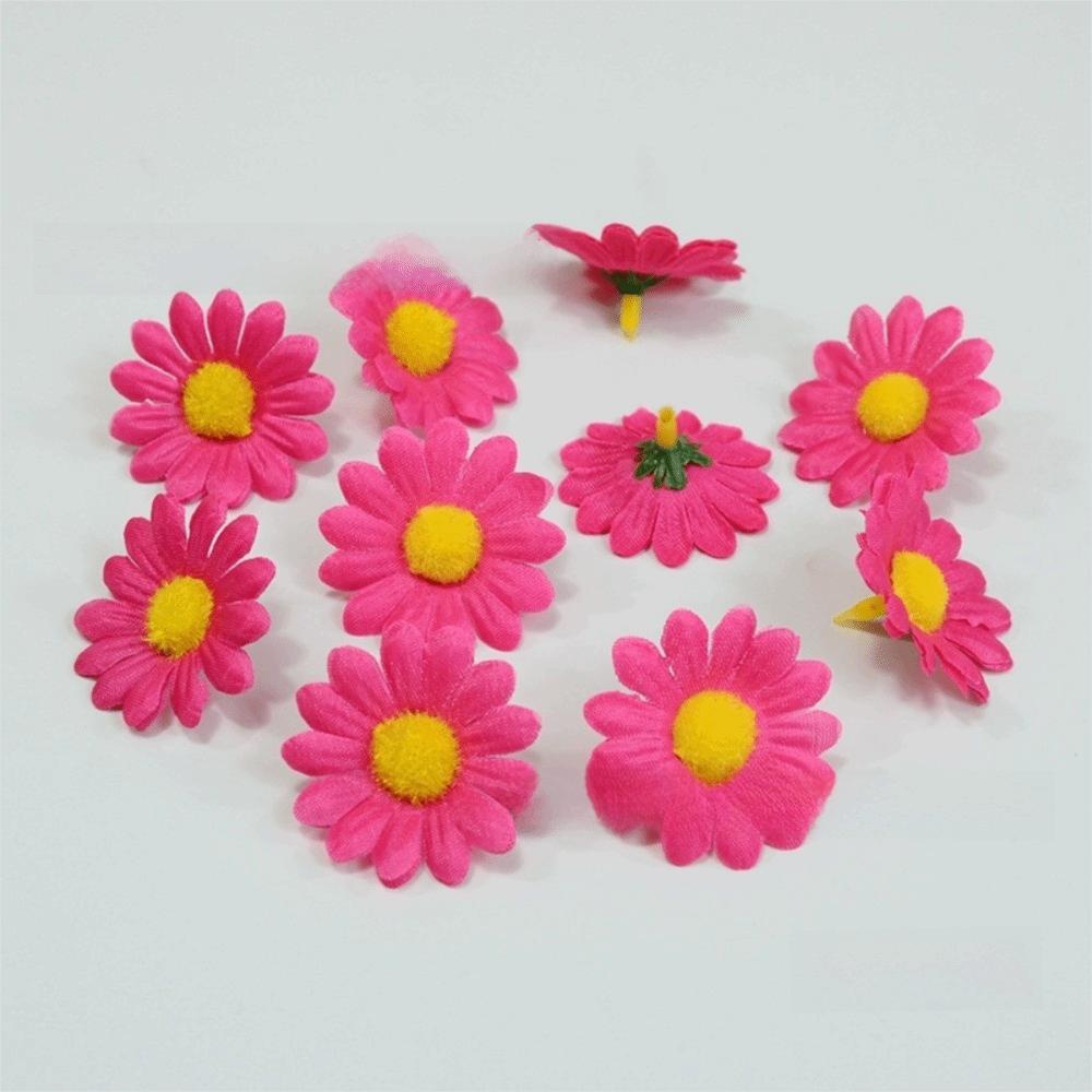 50pcs New Silk Daisy Artificial Sunflowers Fake Flower Brooch Simulated Mini Daisies Bracelet DIY Garland Parts Wedding Decor