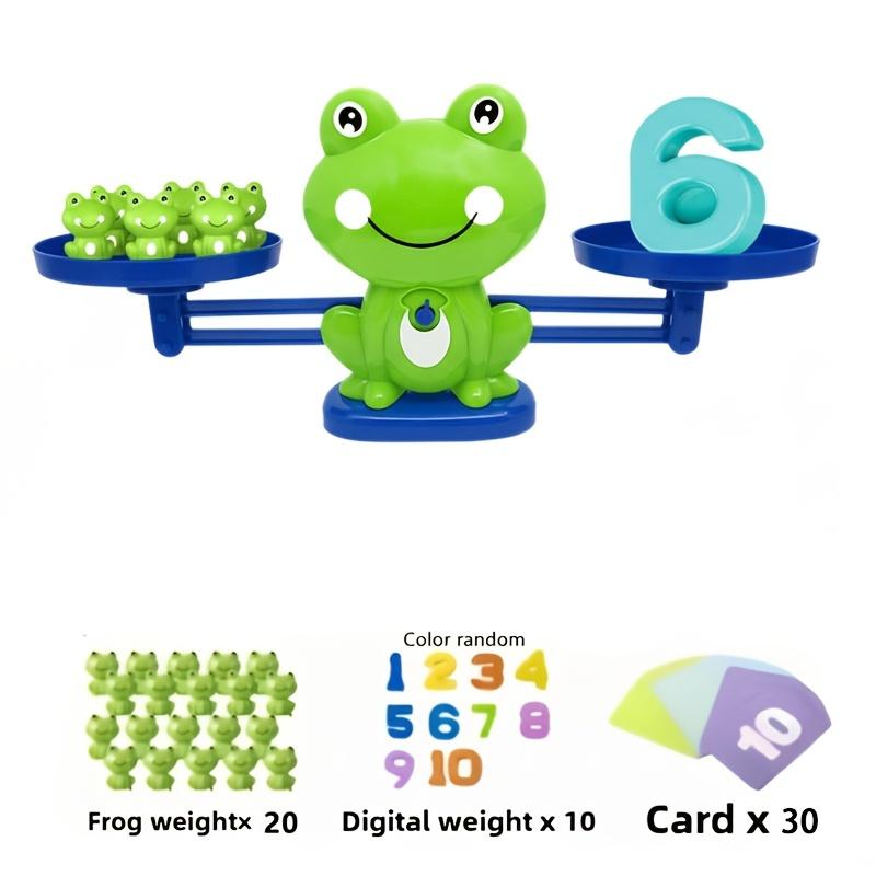 Frog Balance Math Toy 60PCS Counting Game Stem Math Learning Educational Toys Weight Balancing Scale with Number Cards for Kids Gift 20 frogs + 30 cards + 10 numbers