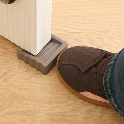 4Pcs Rubber Door Stopper Wedge Wall Protector Heavy Duty Anti-slip Windproof No Drilling Anti-collision Carpet Tile Concrete Wooden Floor Doorstop