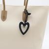 High-Grade PU Leather Heart Keyring Pendant