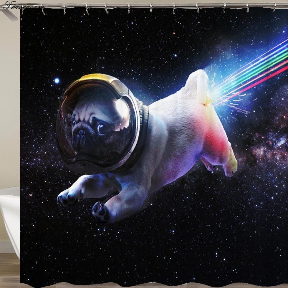 

Cartoon Cat Shower Curtain 3D Bathroom Curtains Waterproof Fabric Bathtub Curtain Galaxy Funny Animal Shower Curtains With Hooks W60H190(CM)-1 Pcs