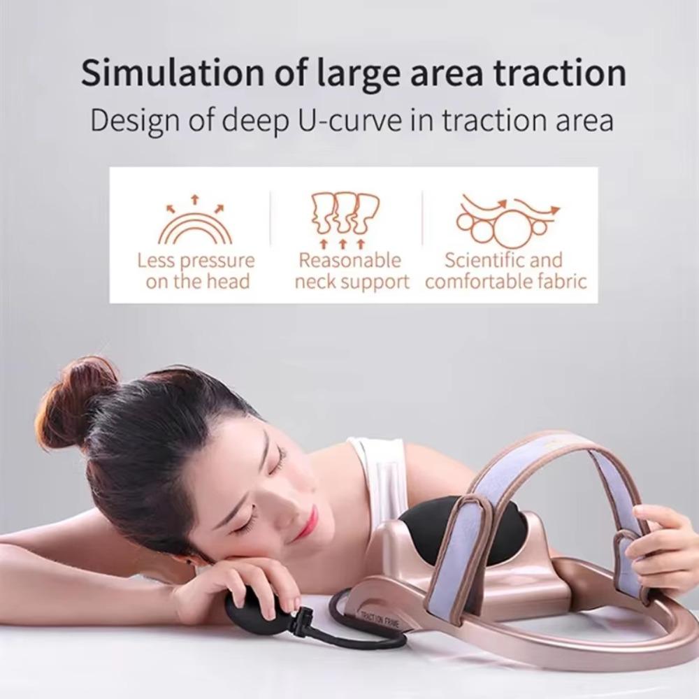 Stretch Cervical Tractor Pillow Relax Traction Posture Pump Gifts Filled Air Neck Massager  Home