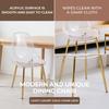 Clear Acrylic PET Spoon Chairs (Glam Gold Legs) - 4-Piece Set Modern Chic Dining Seats