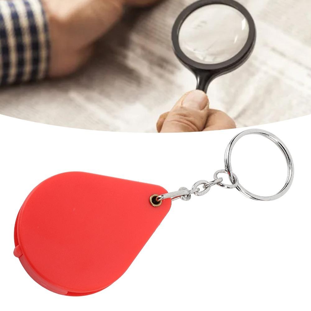 32mm Lens Diameter Magnifier Keychain With Key Ring Mini Magnifying Glass  Outdoor Reading