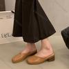 Fashion Comemore Woman Women Slip On Mules Baotou Slippers Casual Spring Summer Chunky High Heels Square Toe Solid Half Slipper Sandal