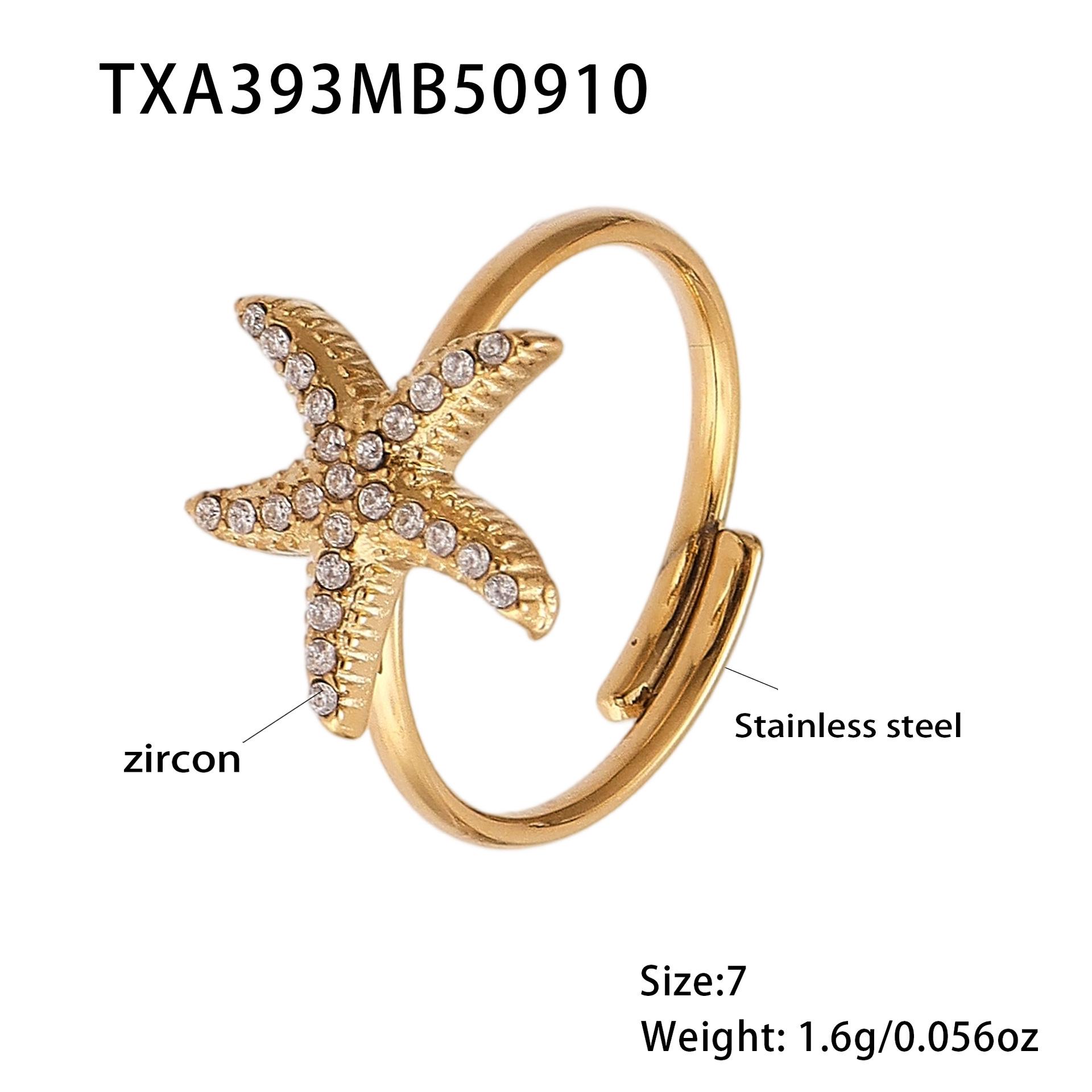 18K Gold-Plated Stainless Steel Star & Diamond Beach Vacation Jewelry - Fade Resistant