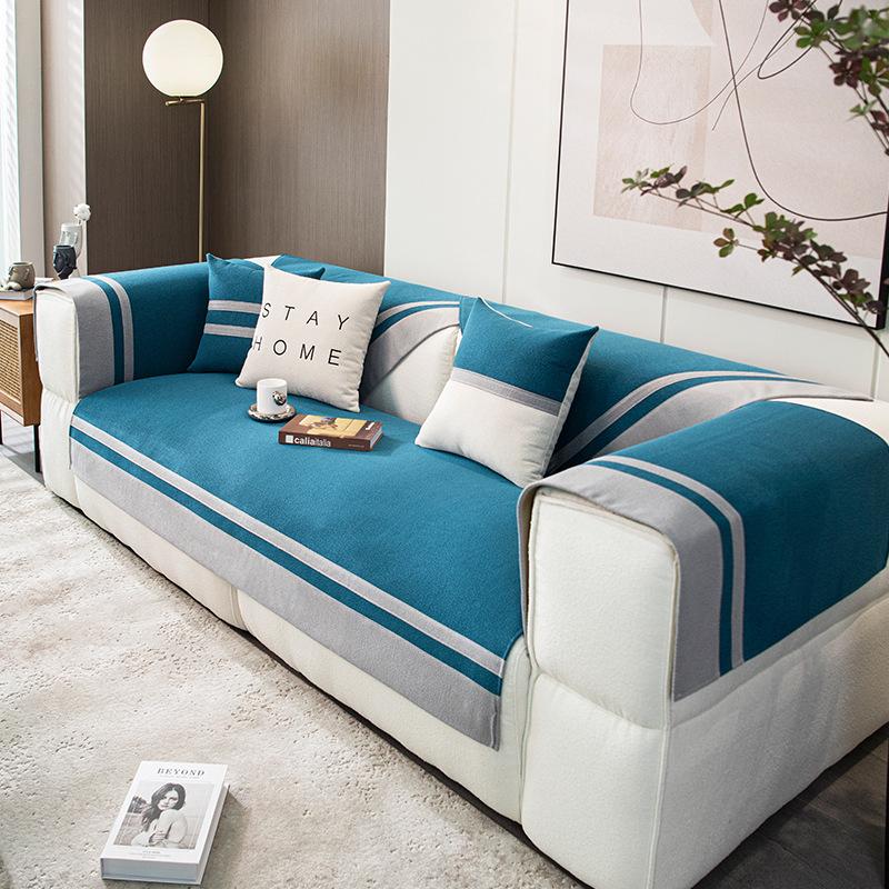 

Однотонная подушка для дивана, всесезонная, противоскользящая, противоскользящая, противоскользящая, чехол для гостиной, полное покрытие, полотенце, легкий роскошный диван 70*70cm