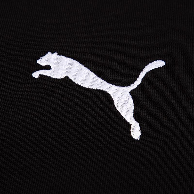 Puma Solid Color Logo Crew Neck Sweatshirt Men Tops Black 656933-03
