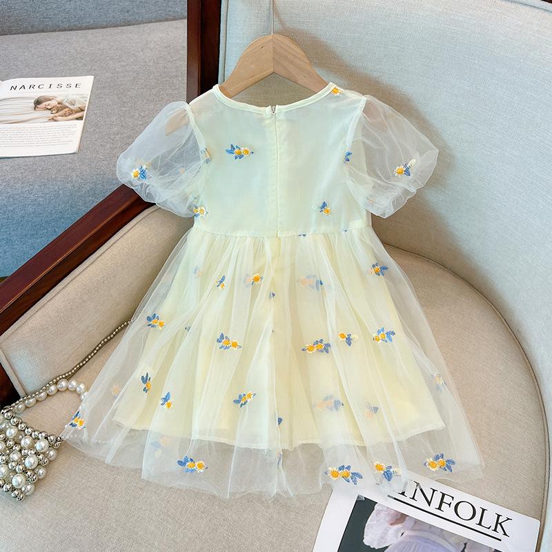 Summer Girls Thin Short Sleeve Princess Dress Super Fairy Stylish Baby Tulle Skirt Children Dress