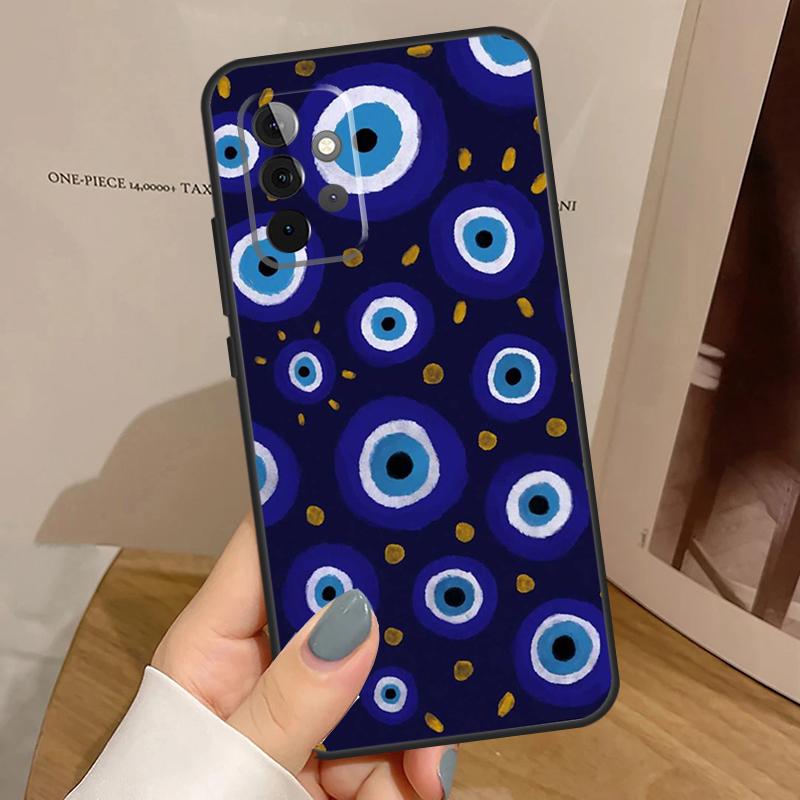 Evil Eye Lucky Eye Blue Case For Samsung Galaxy A34 A54 A17 A35 A55 A06 A16 A26 A36 A56 A53 A32 A52 A33 A13 A14 A15