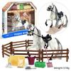 Cross-Border Free Shipping: White Horse Figurine with Combable Hair - Ranch Farm Simulation Toy