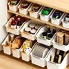 1pc Multi-functional Curved Design Storage Box, Fashionable White Plastic Storage Container, Heavy-Duty Kitchen Storage Basket
