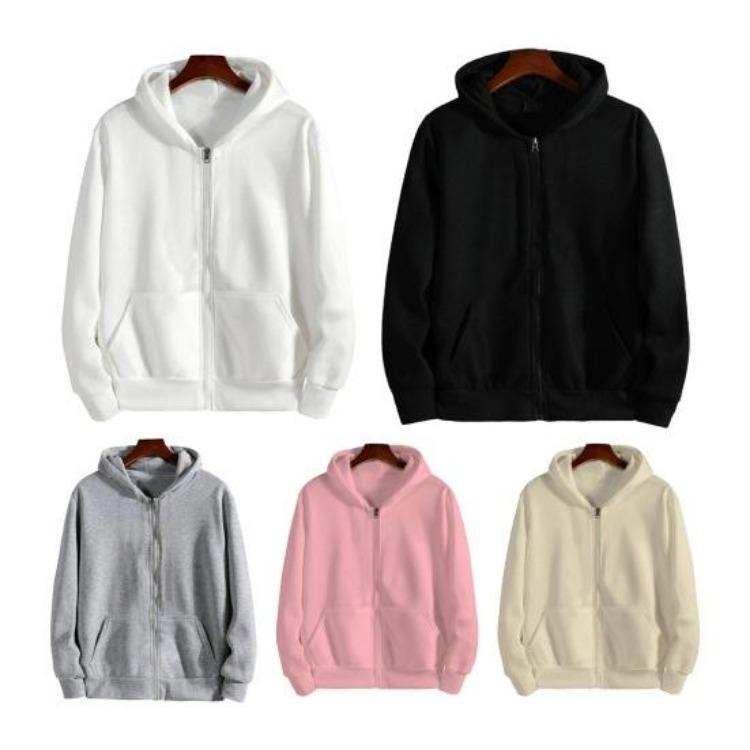 Men Winter Hooded Coat Thick Plush Zip Up Loose Fit Long Sleeve Elastic Cuff Solid Color Work Outdoor Sport Jacket with Pockets