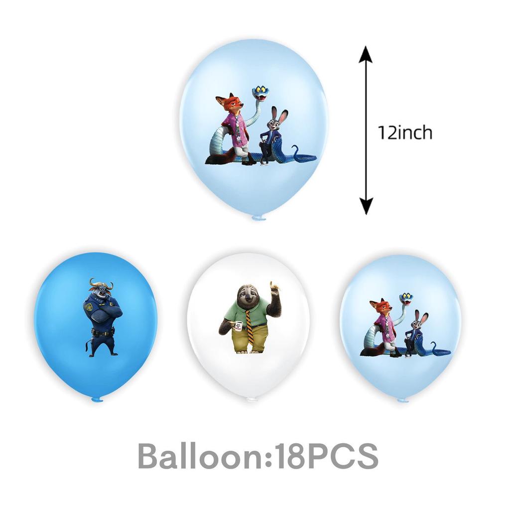 Zootopia 2 Birthday Party Decorations: Pull Flags, Plates, Cups, Napkins, Tablecloth