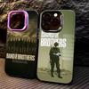 Band of Brothers Phone Case For iPhone17,16,15,14,13,12,11 Plus,Pro Max Colored Silver Plated Inside Cover
