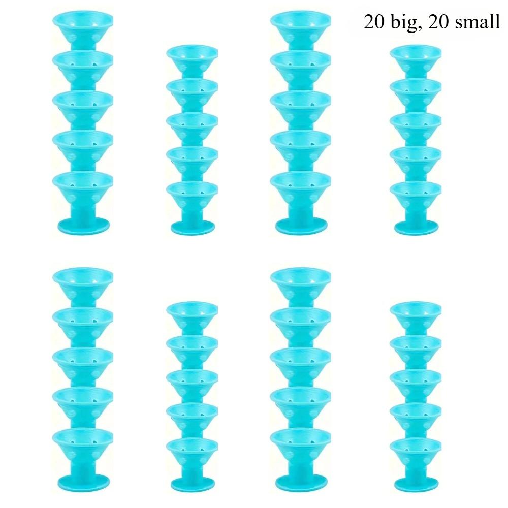 20pcs Mushroom Hair Curlers Soft Gentle Hair Care Rollers Non-Slip Silicone Wave Formers for Easy DIY Styling Curling Tools