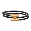 Tournis Tresse Bracelet With Gold Buckle Unisex Bracelet Black H068406FM