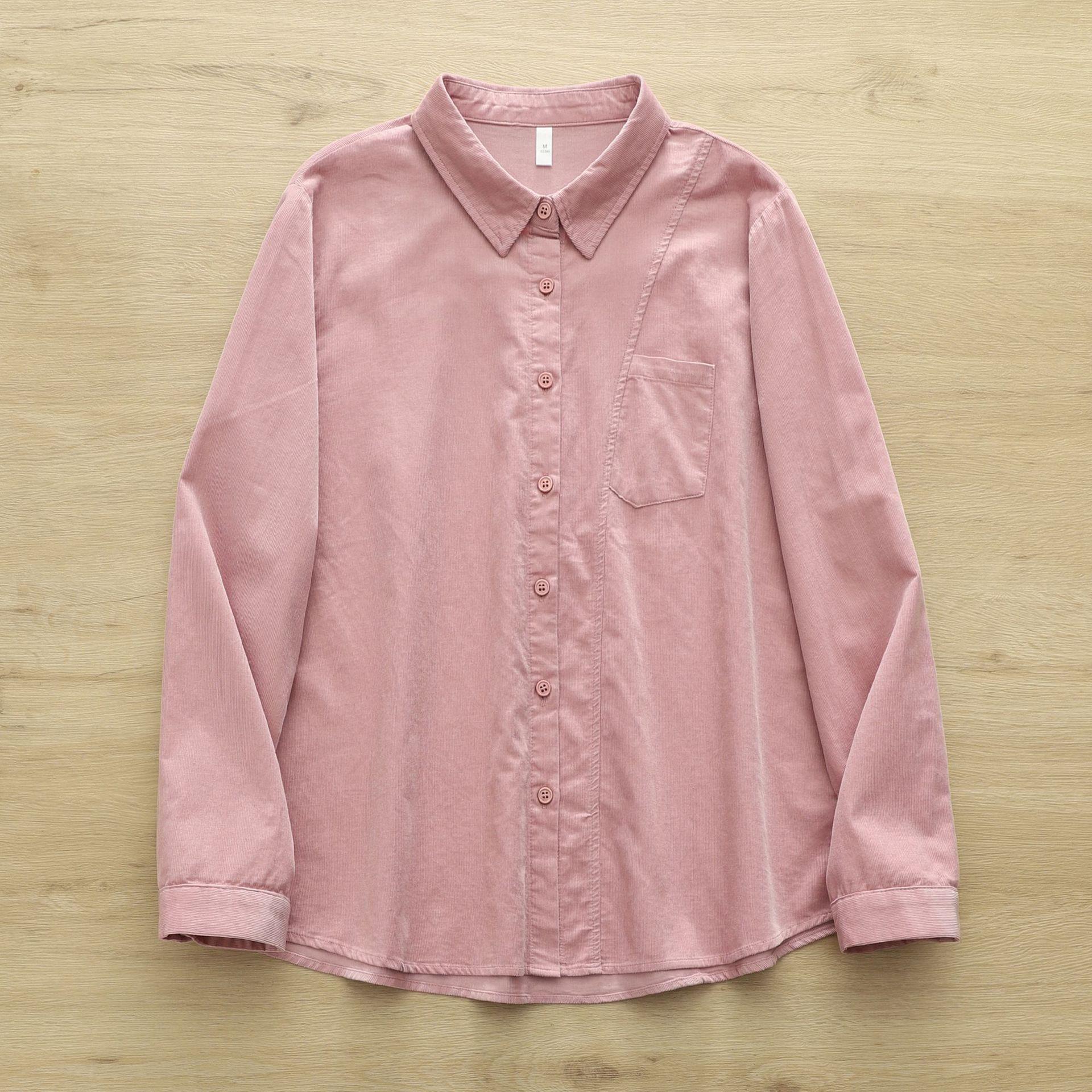 

Women s Pure Cotton Corduroy Casual Shirt 503 Large розовый