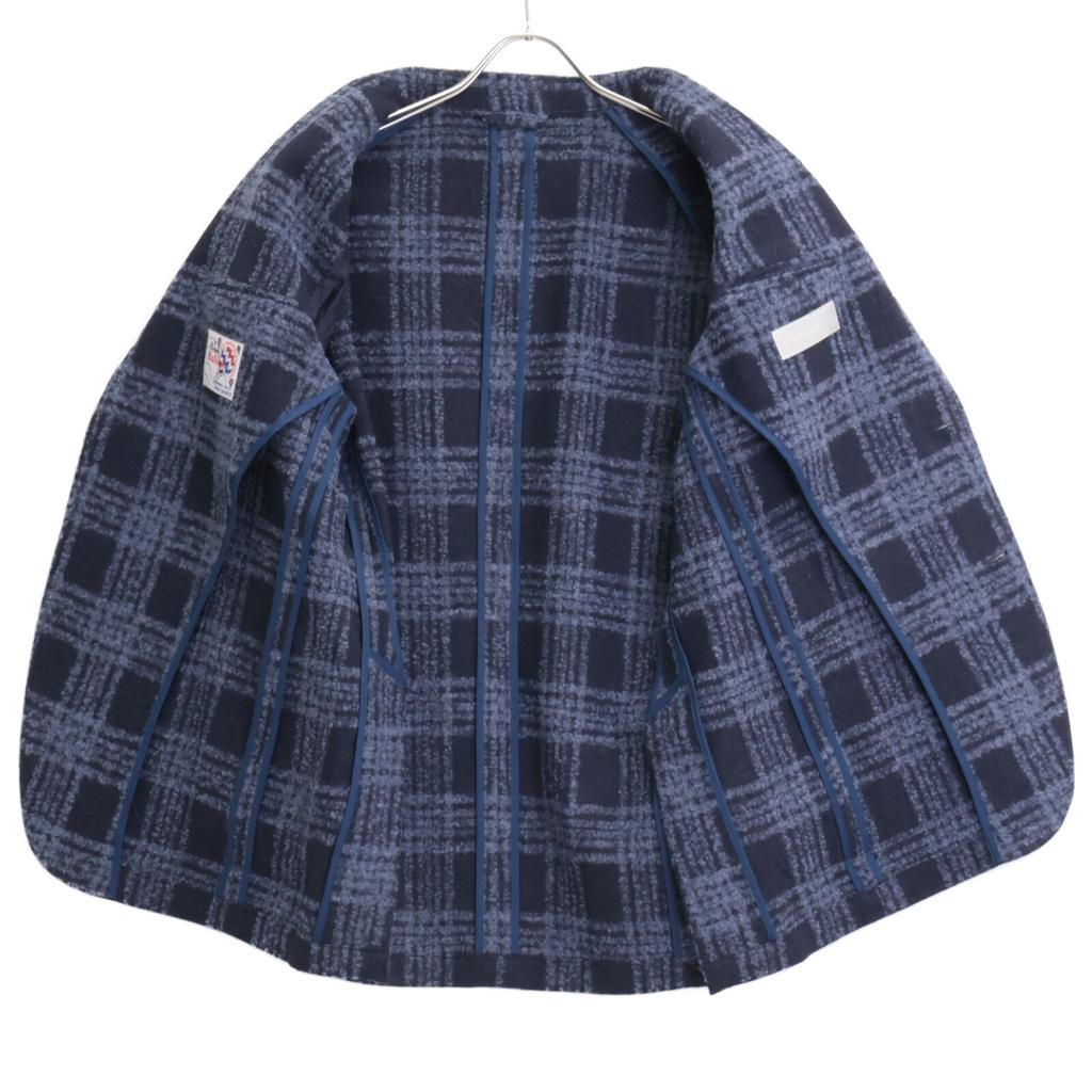 RING JACKET Black x Gray New Balloon 100% Wool Check Pattern 3B Jacket Jacket 52 Black x grayUsed