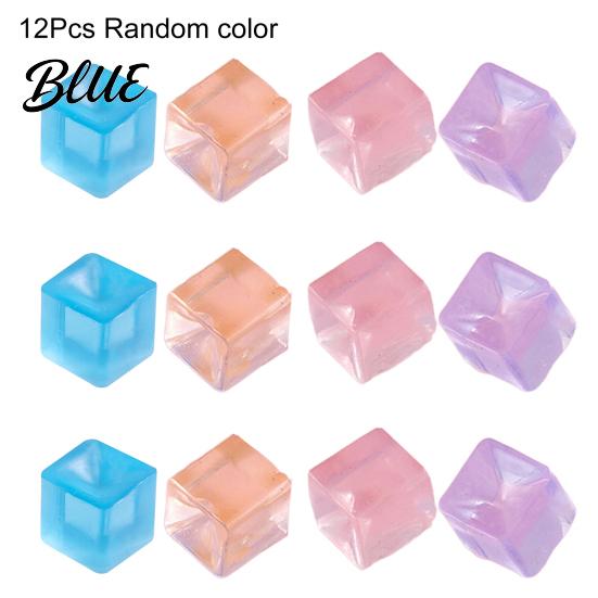 Office Stress Relief Transparent Squeeze Toy Square Ice Cube/Cat Paw Ball Tranquility Desk Accessory Sensory Small Fidget for Adults Realistic Cube