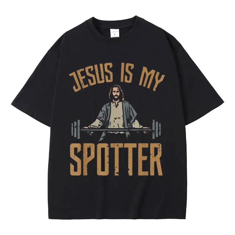 Divertida Camiseta De Gimnasio De Jesus Is My Spotter Christ S разноцветный
