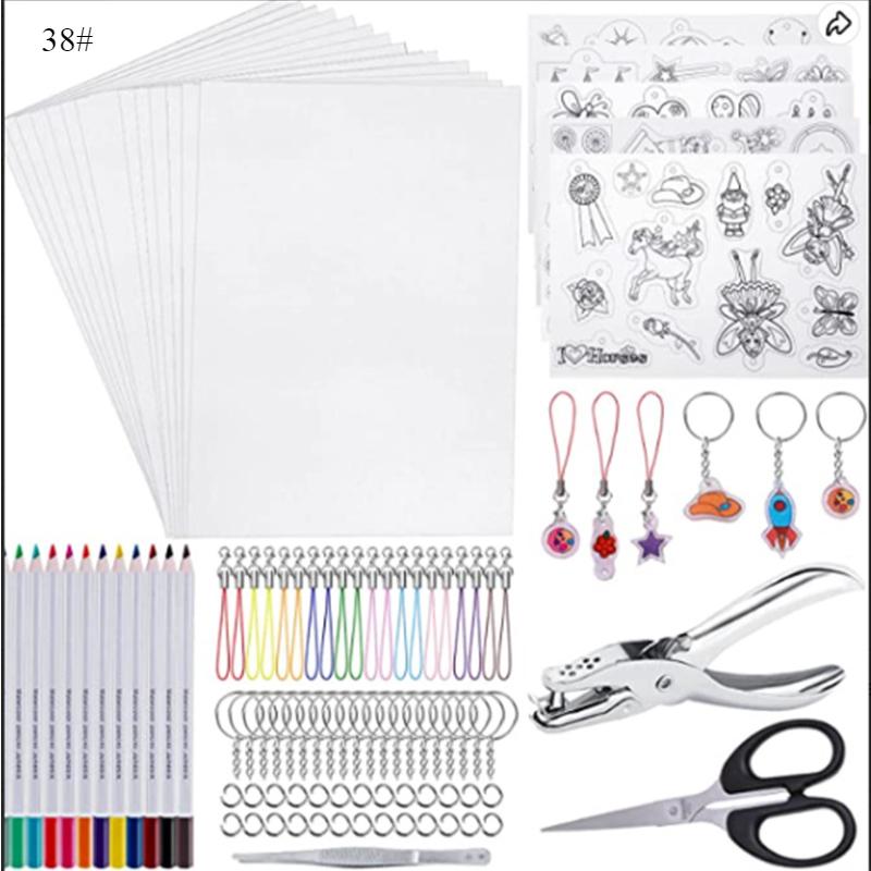 Krimpplastic Vel Set Kunst Set Bevat Krimpplastic Papier en Krimpkunst Papier met Patroon Gatentang voor Kinderen Creatief Knutselen