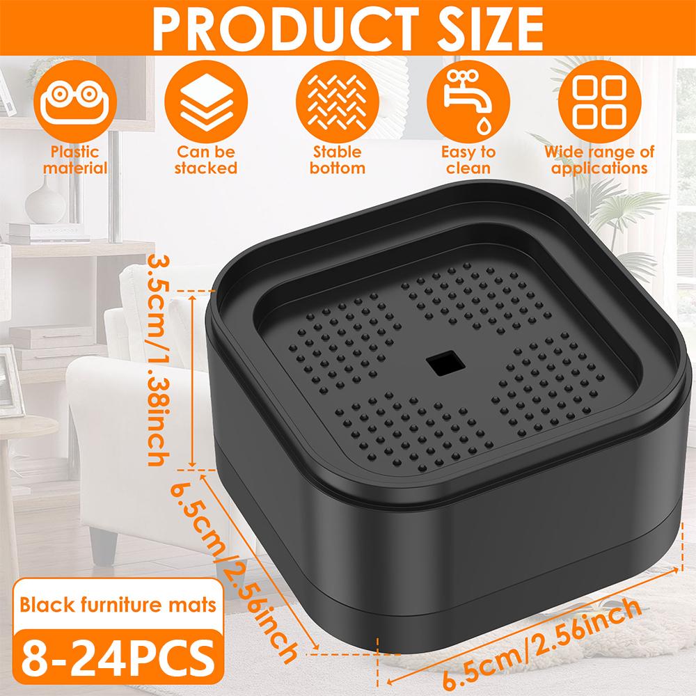8-24 Stück Möbelhöher Kunststoff Stapelbar Bett Erhöhungsblöcke mit Anti-Rutsch-Boden Stabile Schreibtischfuß-Erhöher für Sofa Waschmaschine