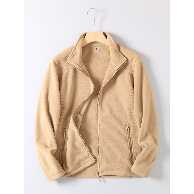 Foreign Trade Export Surplus Autumn and Winter Double-Sided Fleece Jacket for Men, Loose Casual Stand Collar Warm Fleece Coat